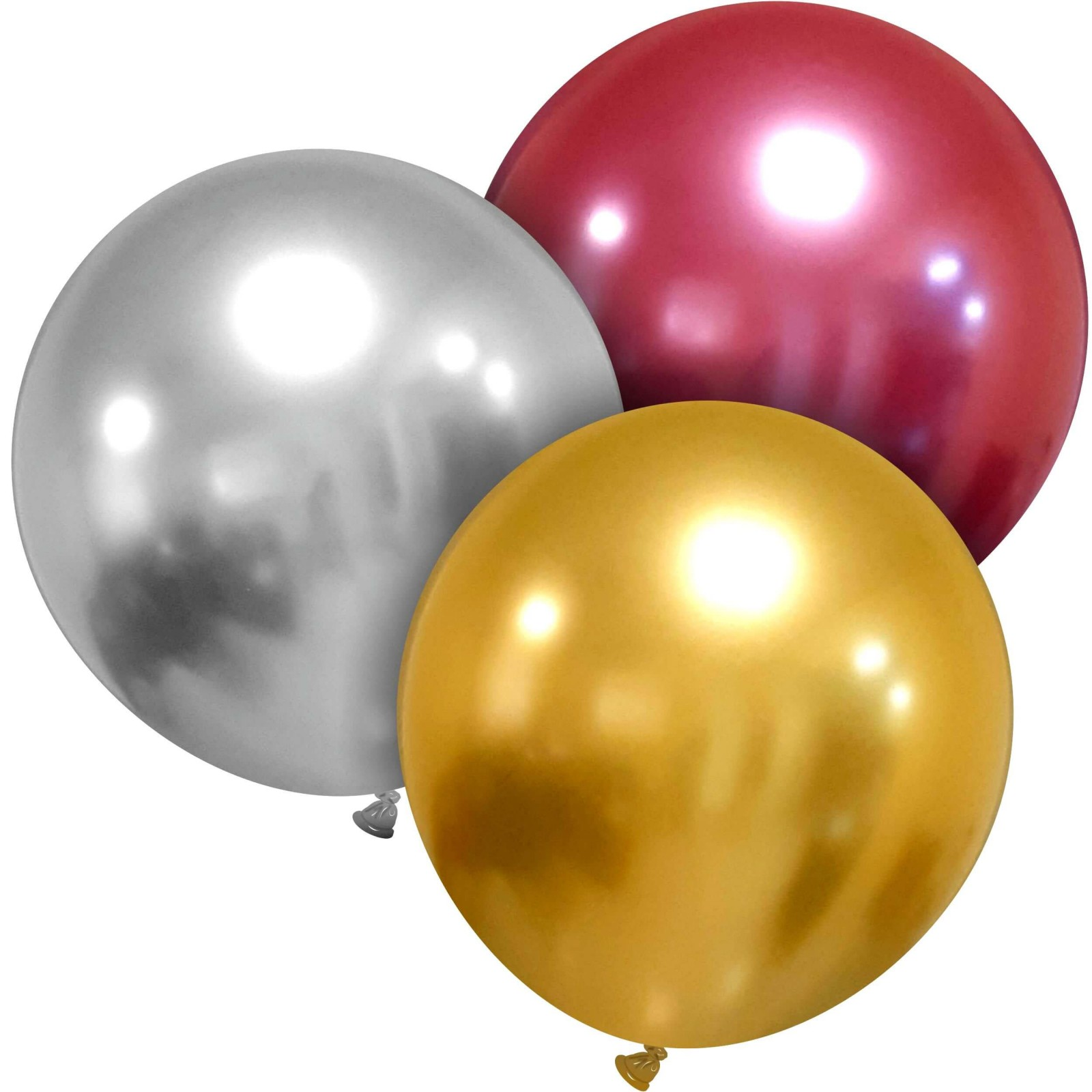 Cattex - 24inch - Titanium balloons in Silver, Red and Gold